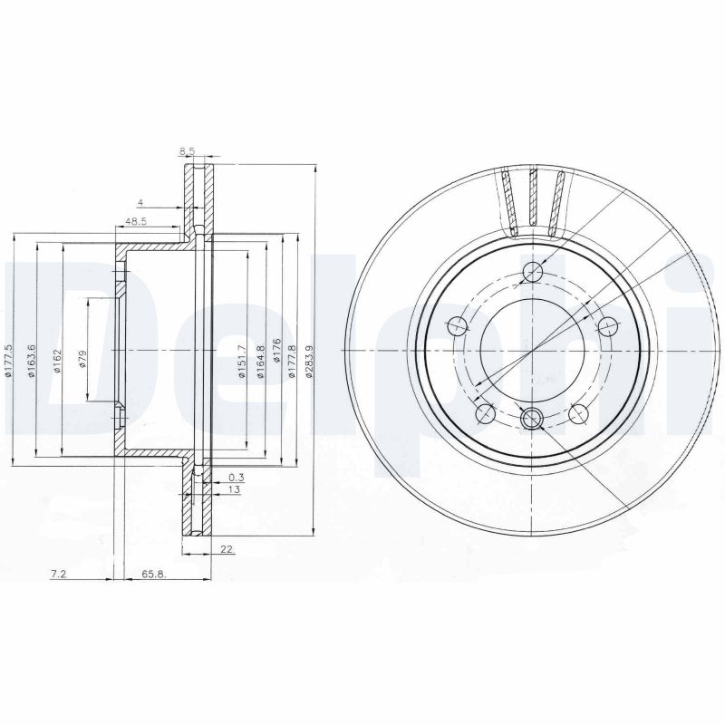 DELPHI Első féktárcsa BG3899_DEL