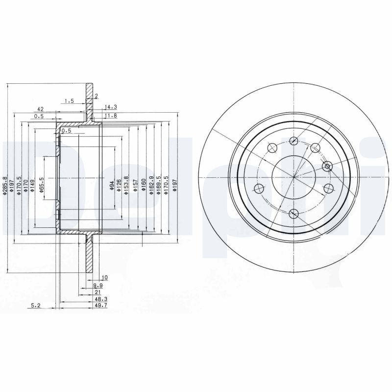 DELPHI Féktárcsa, mind BG3908C_DEL