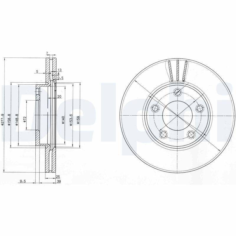 DELPHI Első féktárcsa BG3927_DEL