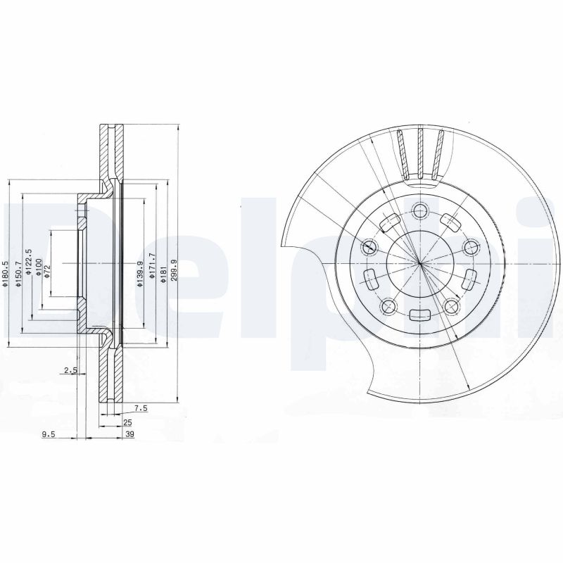 DELPHI Első féktárcsa BG3928_DEL