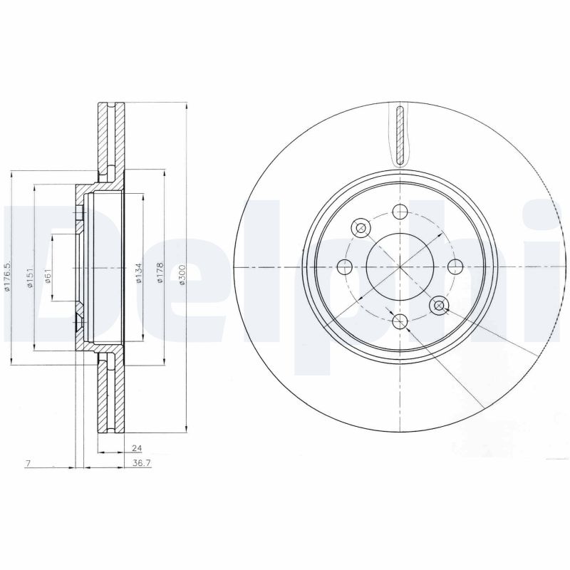 DELPHI Első féktárcsa BG3929_DEL