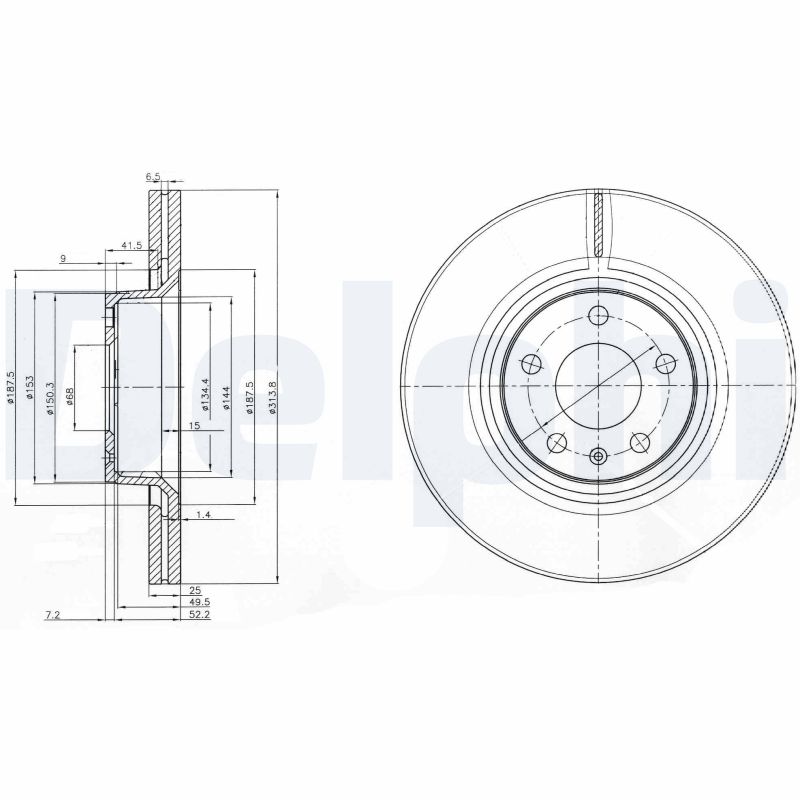 DELPHI Első féktárcsa BG3942_DEL