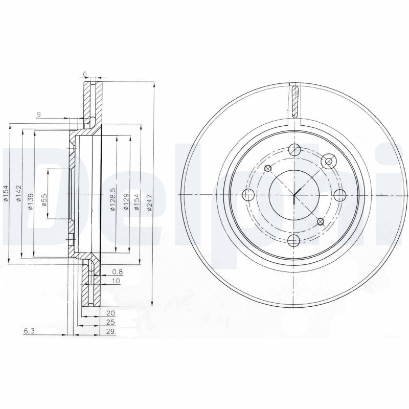 DELPHI Első féktárcsa BG3976_DEL