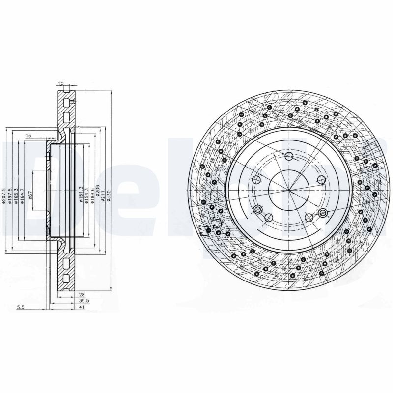 DELPHI Első féktárcsa BG3985_DEL