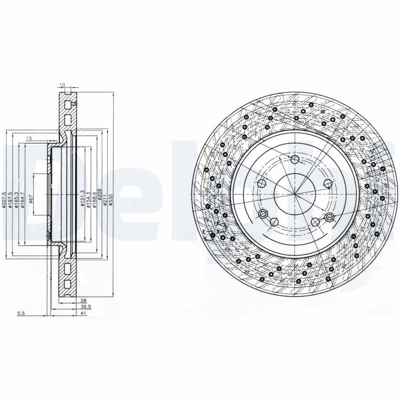 DELPHI Első féktárcsa BG3985C_DEL