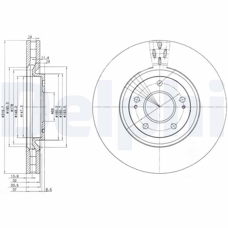 DELPHI Első féktárcsa BG3988_DEL