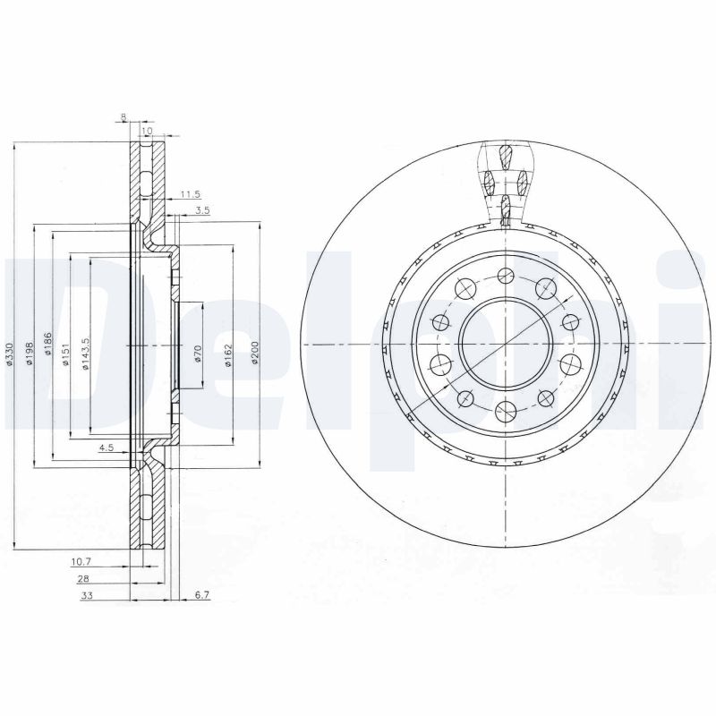 DELPHI Első féktárcsa BG3993_DEL