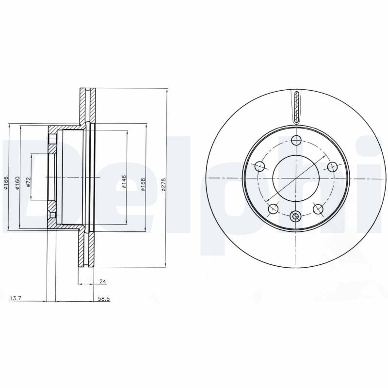 DELPHI Első féktárcsa BG4022_DEL