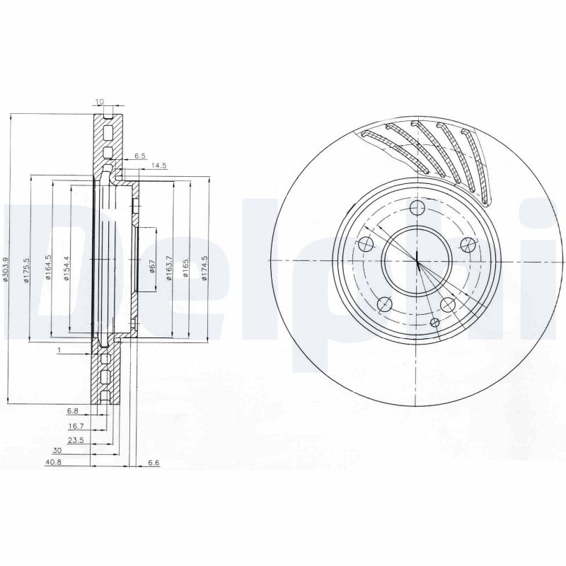 DELPHI Első féktárcsa BG4029_DEL