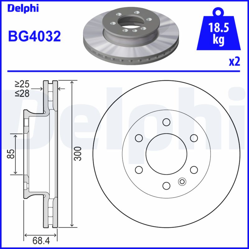 DELPHI Első féktárcsa BG4032_DEL