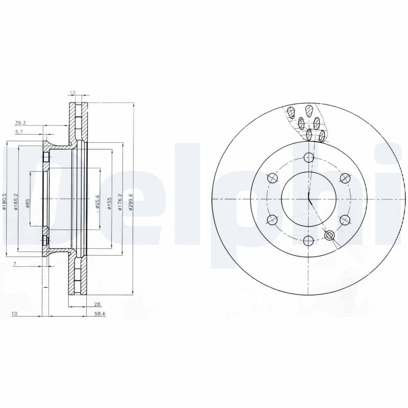 DELPHI Első féktárcsa BG4032C_DEL