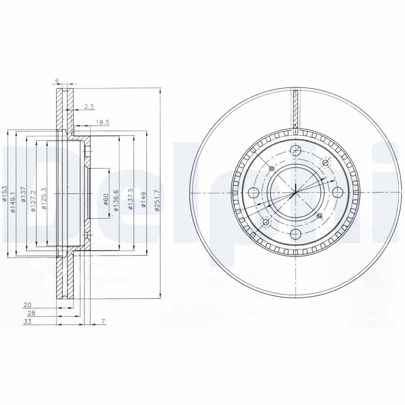 DELPHI Első féktárcsa BG4049C_DEL