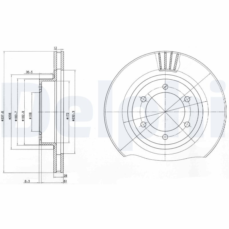 DELPHI Első féktárcsa BG4052_DEL