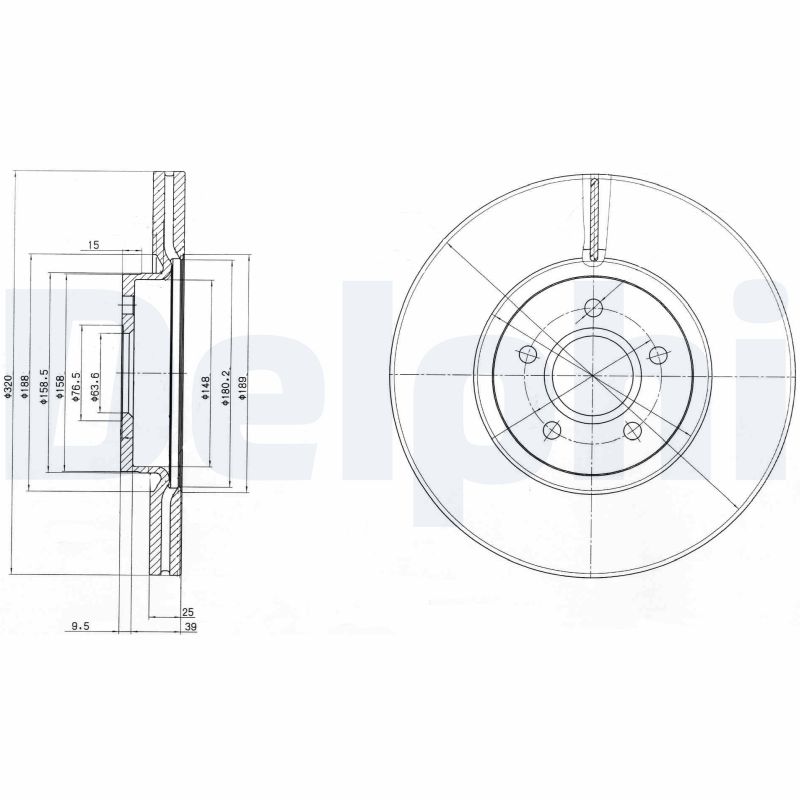 DELPHI Első féktárcsa BG4056C_DEL