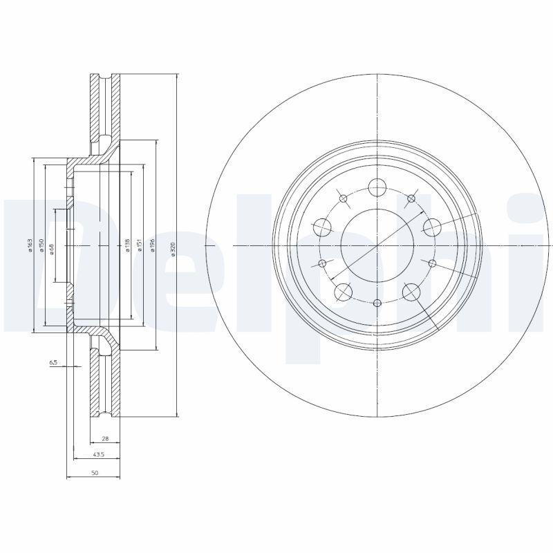 DELPHI Első féktárcsa BG4071_DEL