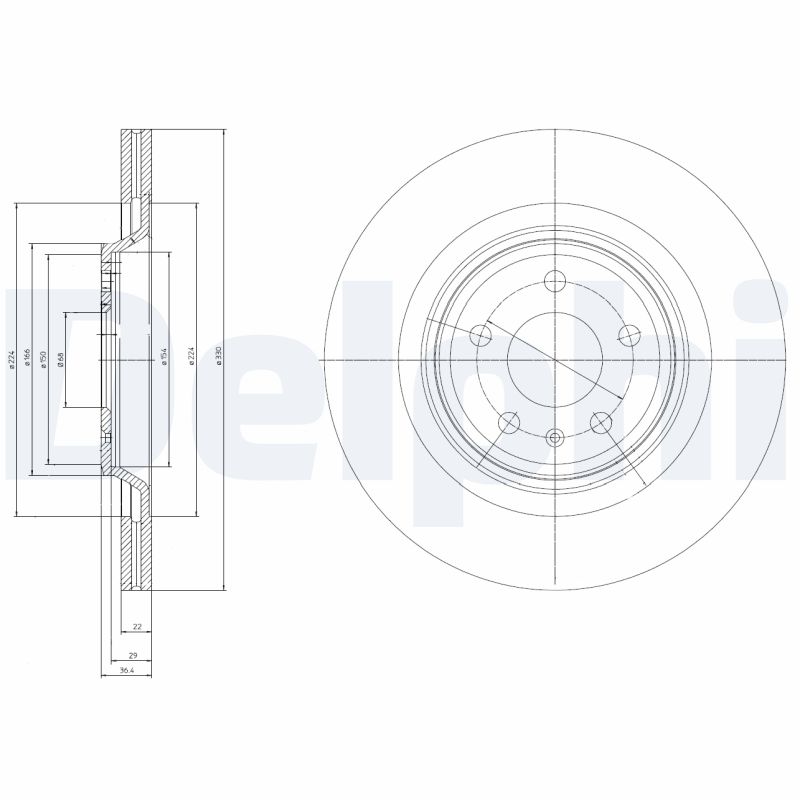 DELPHI Hátsó féktárcsa BG4078_DEL