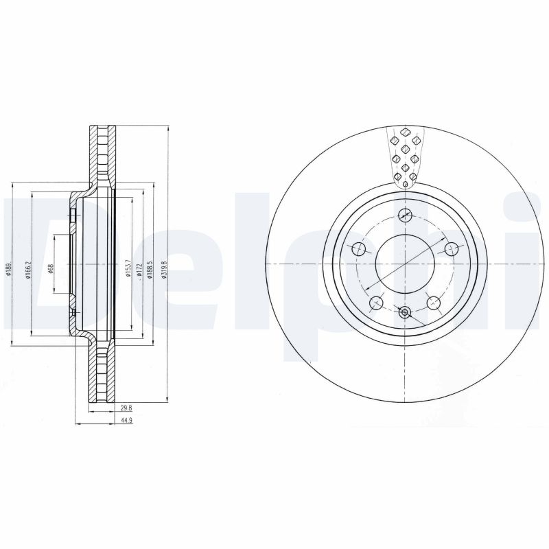 DELPHI Első féktárcsa BG4080C_DEL