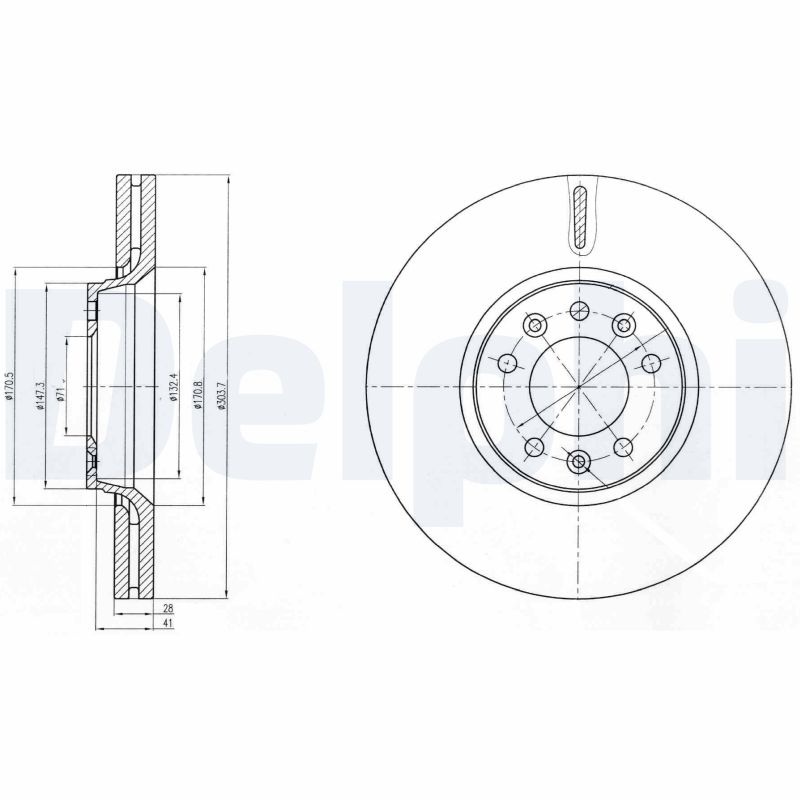 DELPHI Első féktárcsa BG4083_DEL