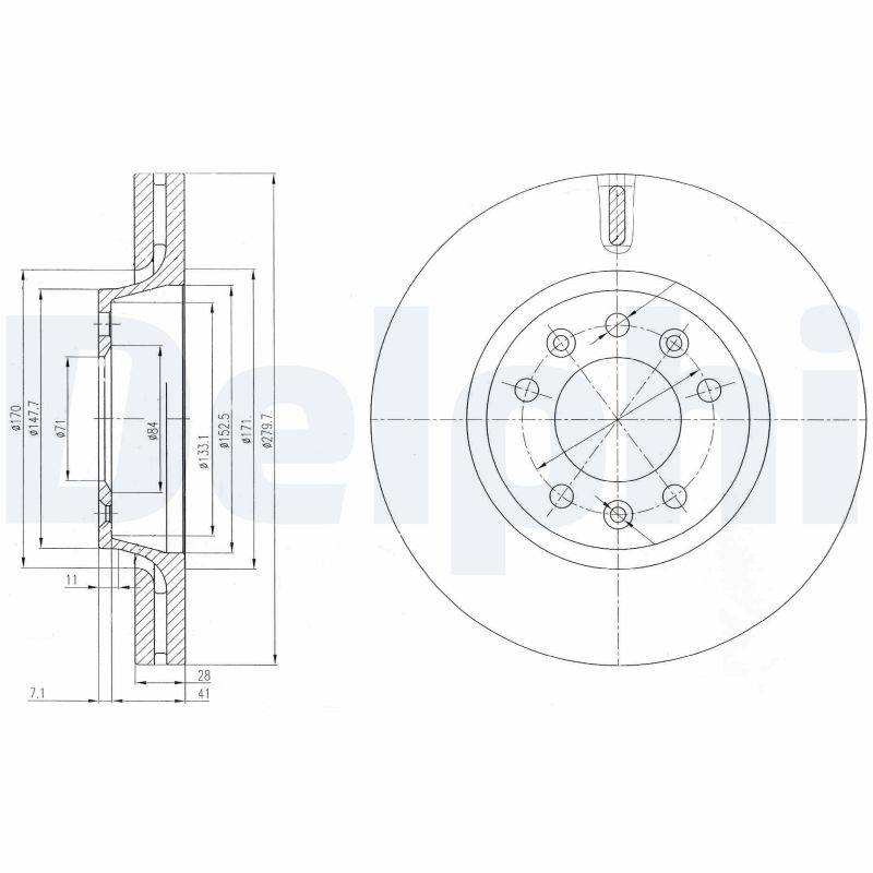 DELPHI Első féktárcsa BG4084_DEL