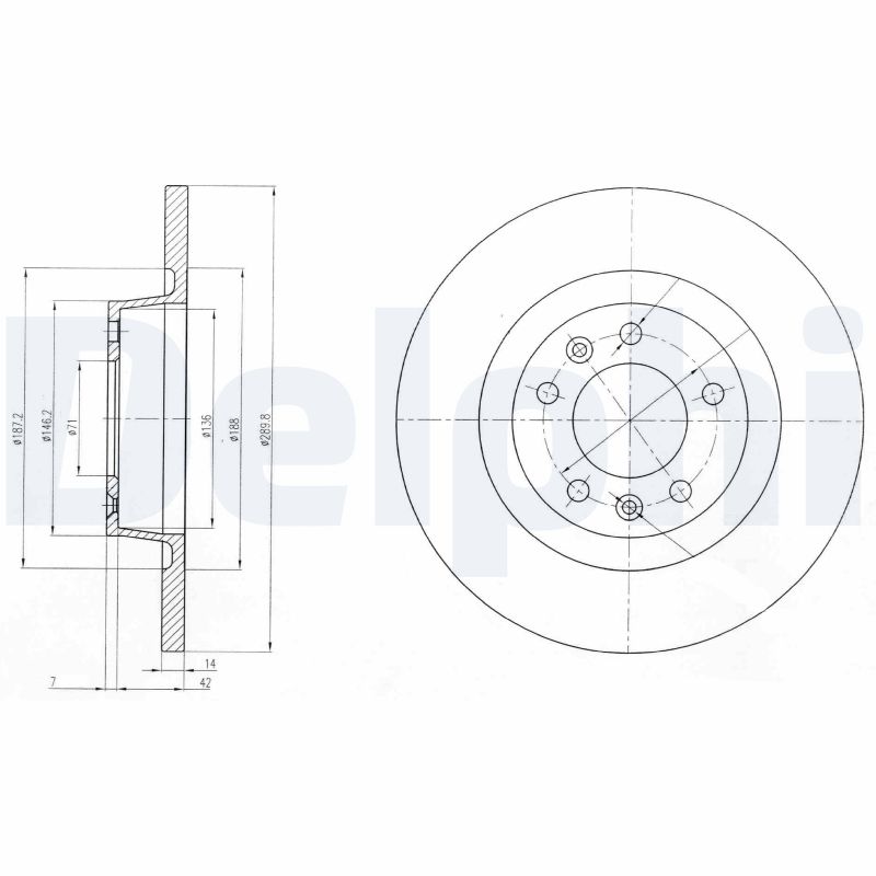 DELPHI Hátsó féktárcsa BG4085_DEL