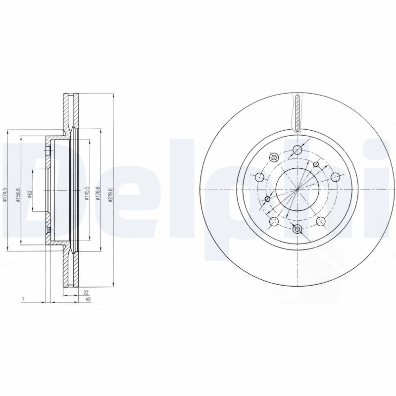 DELPHI Első féktárcsa BG4093_DEL