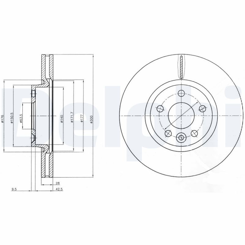 DELPHI Első féktárcsa BG4094_DEL