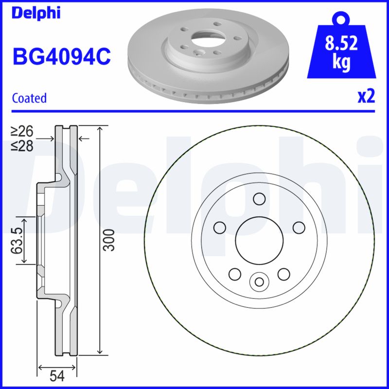 DELPHI Első féktárcsa BG4094C_DEL