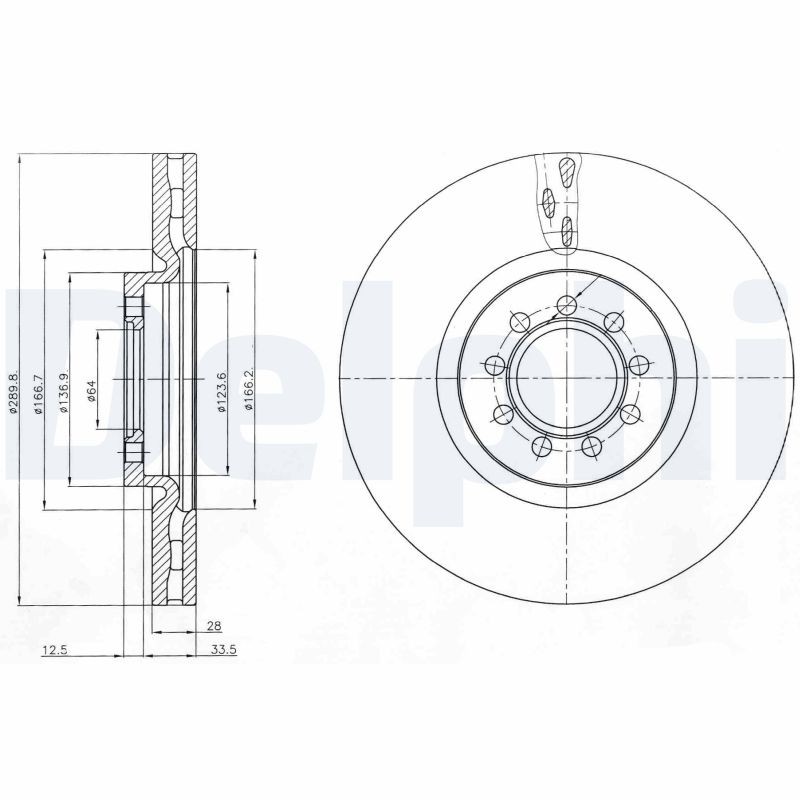 DELPHI Első féktárcsa BG4101_DEL