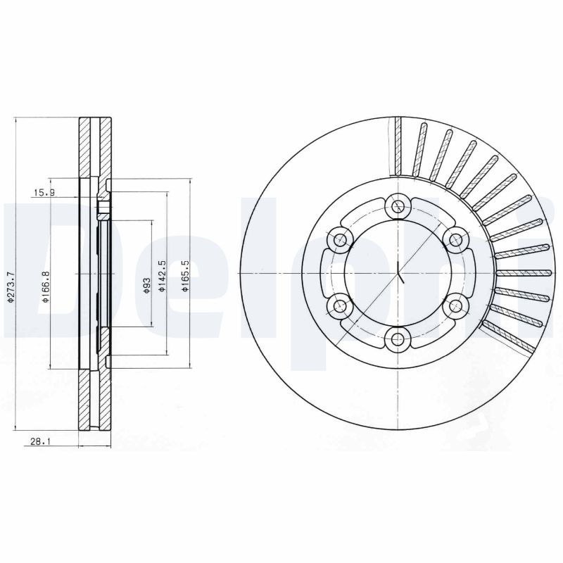 DELPHI Első féktárcsa BG4105_DEL