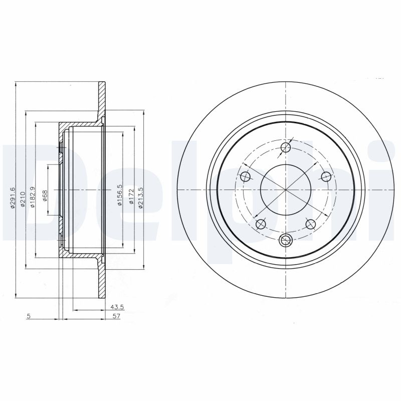 DELPHI Hátsó féktárcsa BG4108_DEL