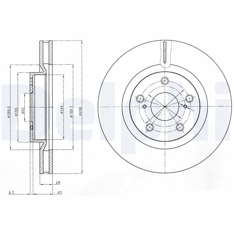 DELPHI Első féktárcsa BG4114_DEL