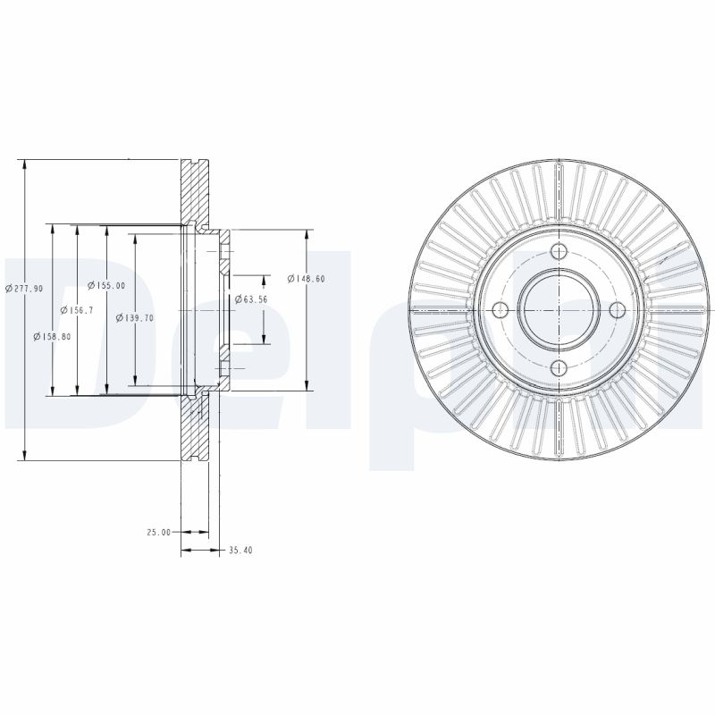 DELPHI Első féktárcsa BG4117_DEL