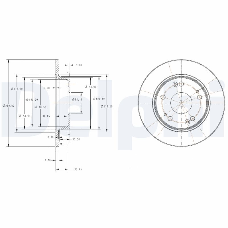 DELPHI Hátsó féktárcsa BG4118C_DEL