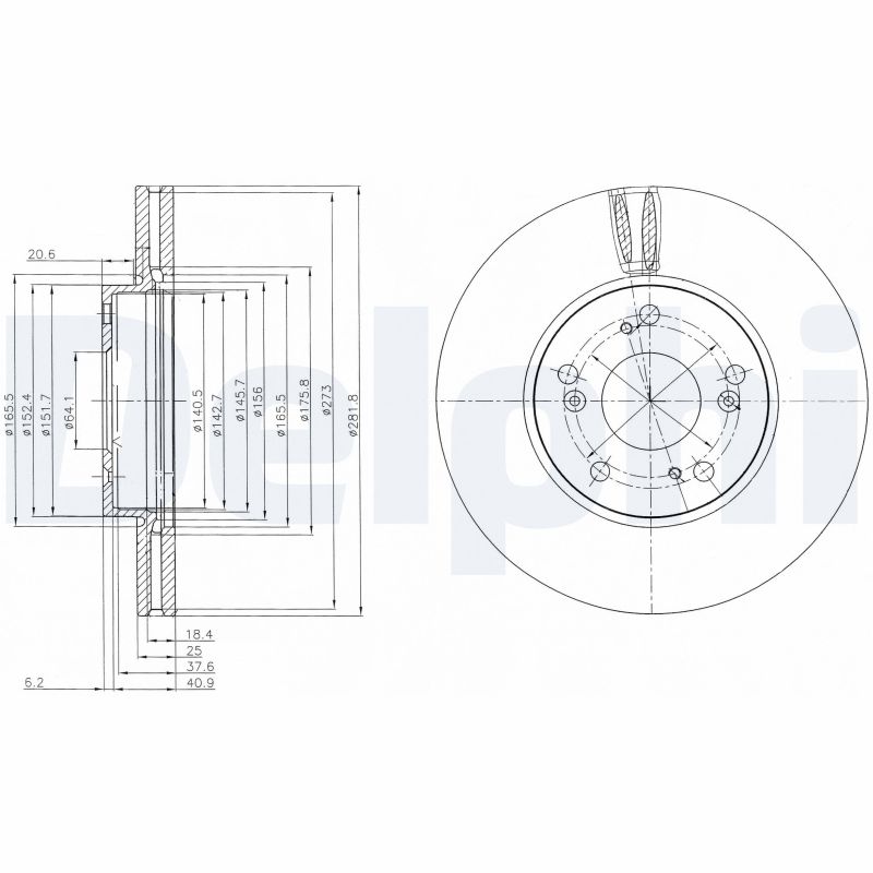 DELPHI Első féktárcsa BG4119_DEL