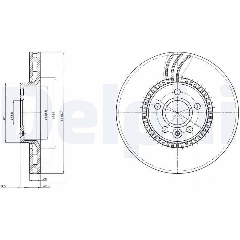 DELPHI Első féktárcsa BG4123_DEL