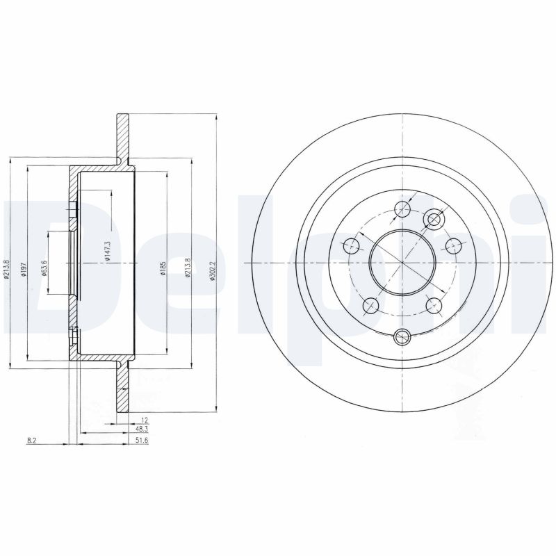 DELPHI Hátsó féktárcsa BG4124_DEL