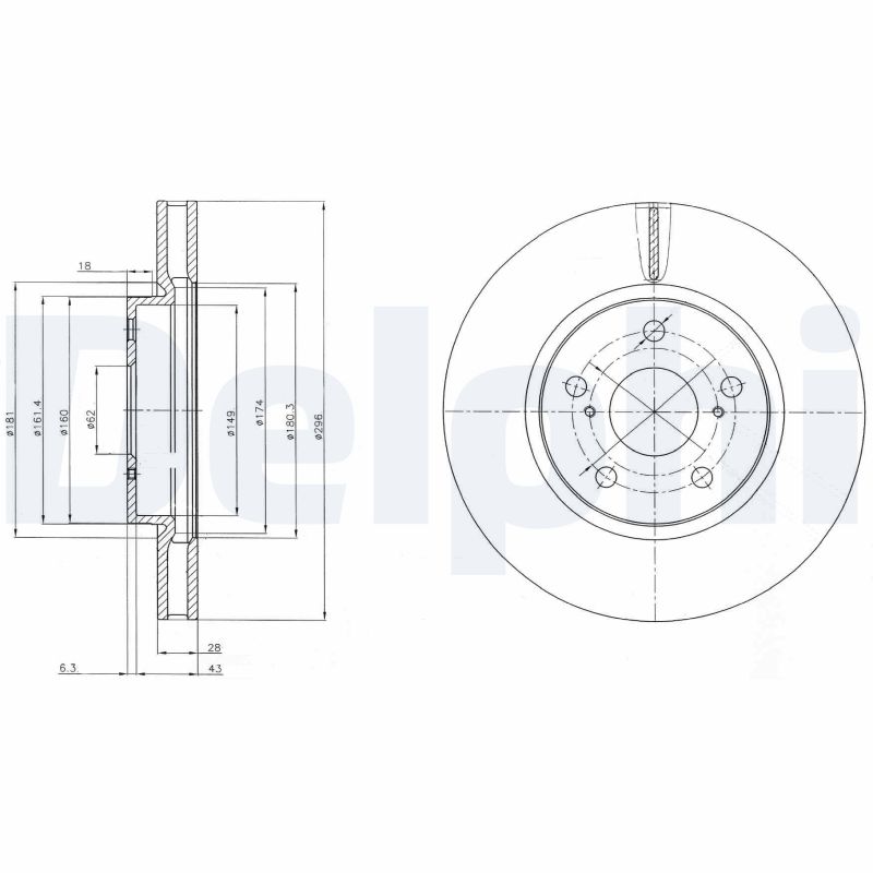 DELPHI Első féktárcsa BG4139_DEL