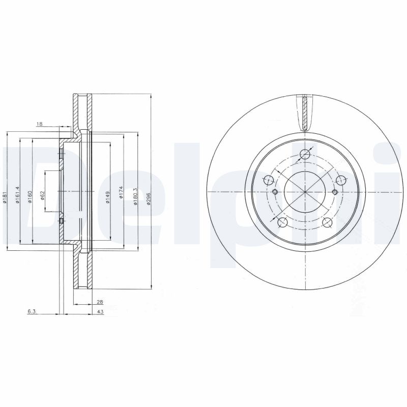 DELPHI Első féktárcsa BG4139C_DEL