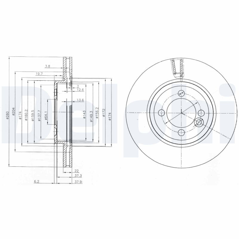 DELPHI Első féktárcsa BG4146C_DEL