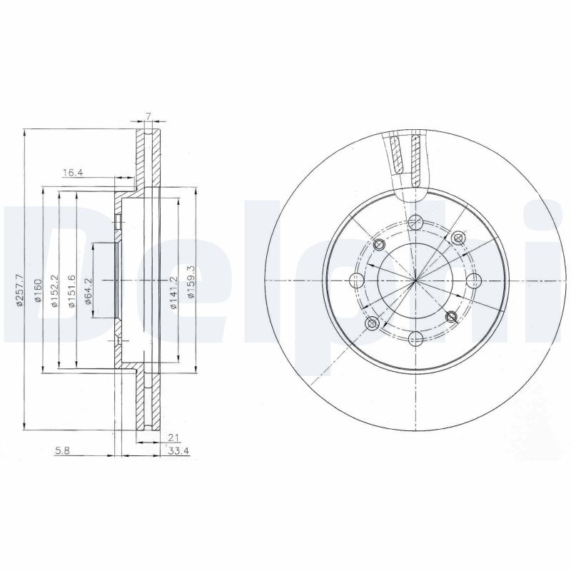 DELPHI Első féktárcsa BG4148C_DEL