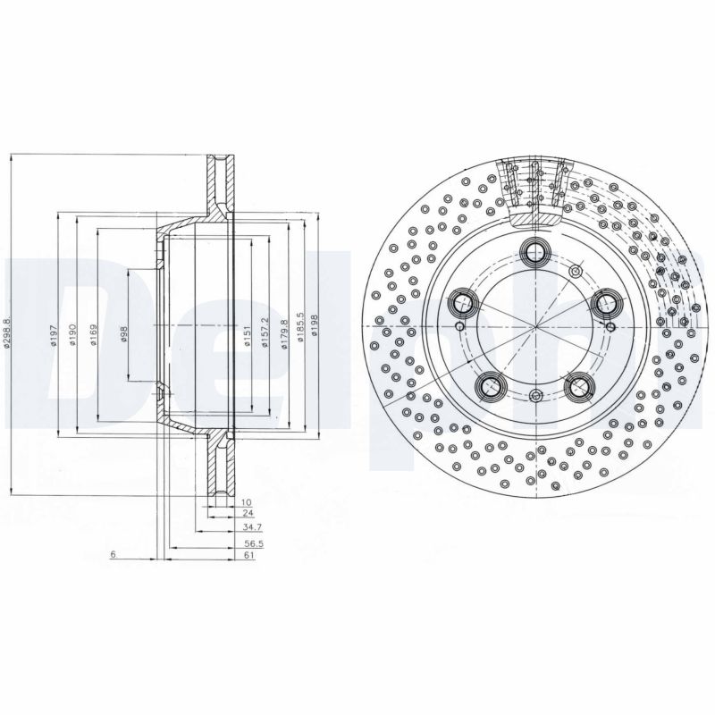 DELPHI Hátsó féktárcsa BG4151_DEL