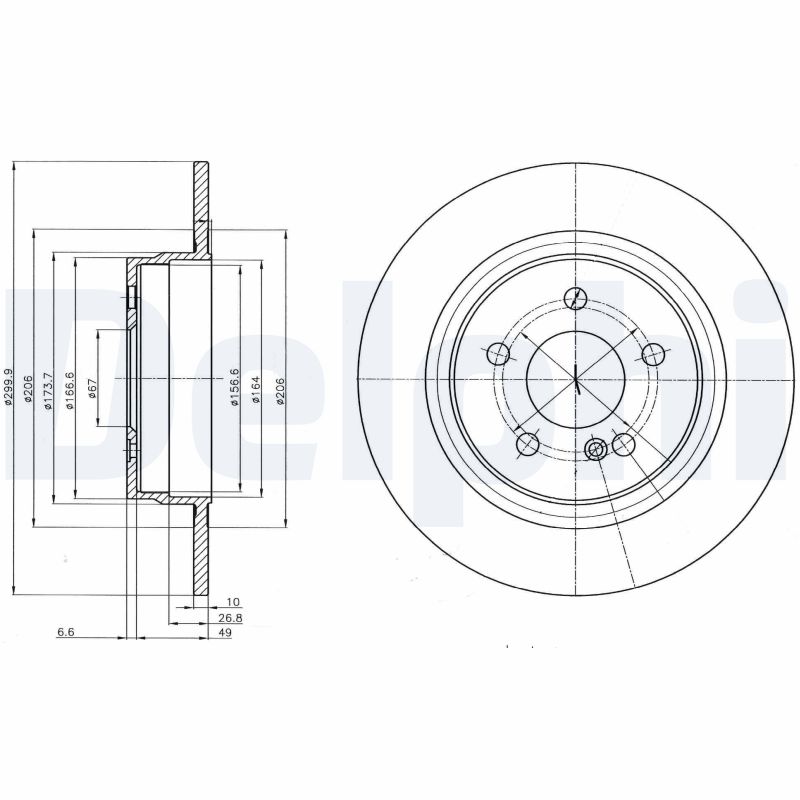 DELPHI Hátsó féktárcsa BG4153_DEL