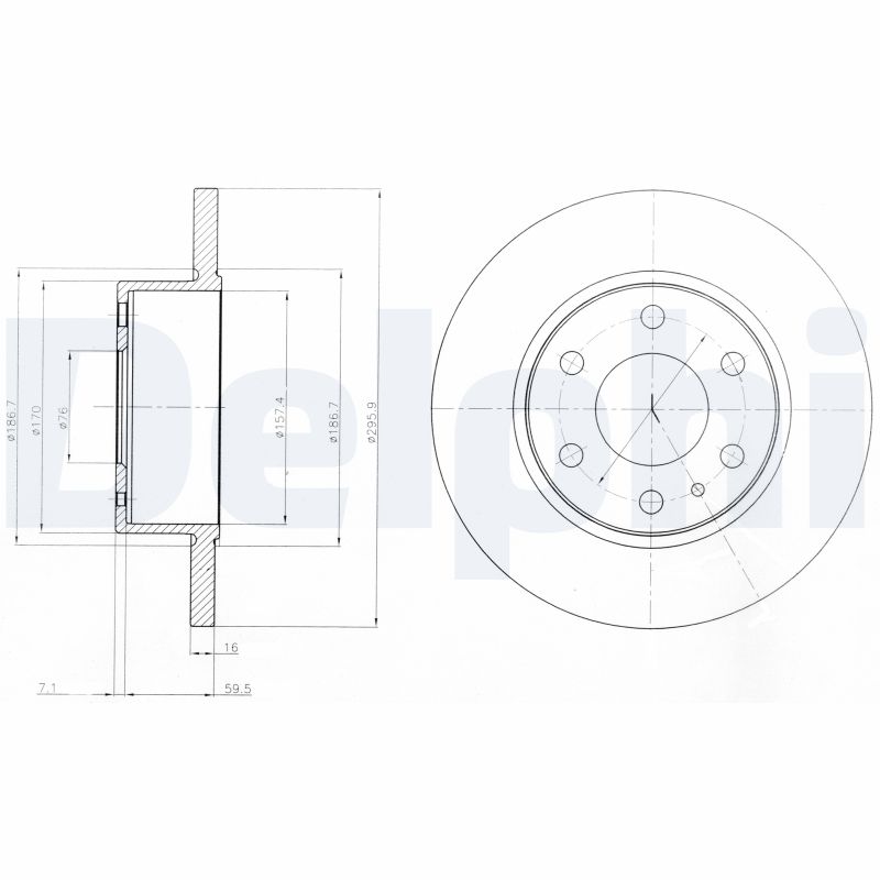 DELPHI Hátsó féktárcsa BG4164_DEL