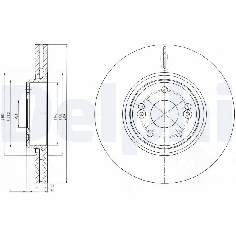 DELPHI Első féktárcsa BG4167_DEL