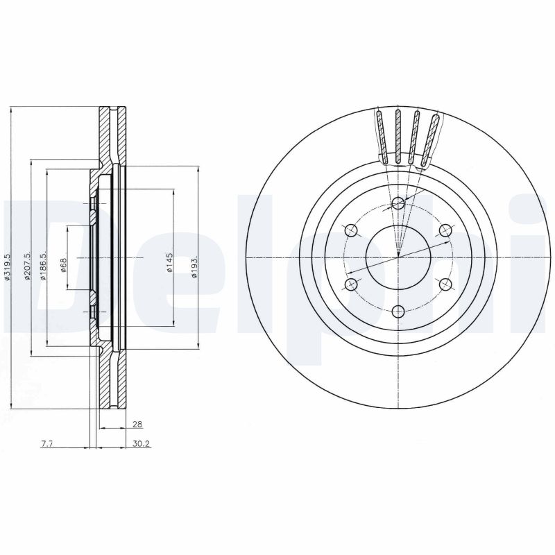 DELPHI Első féktárcsa BG4176_DEL