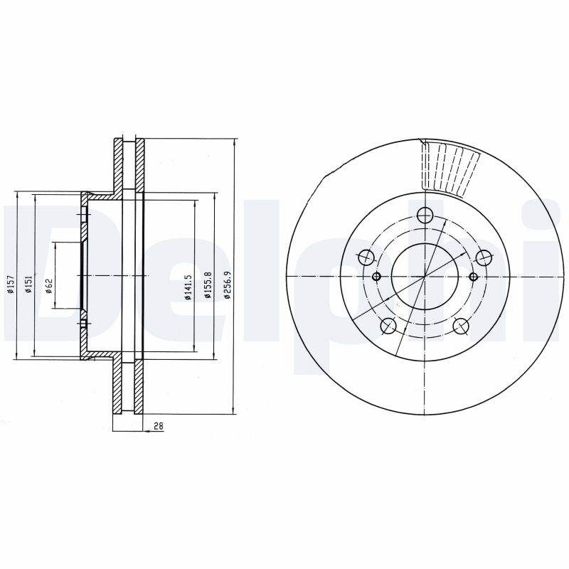 DELPHI Első féktárcsa BG4181_DEL