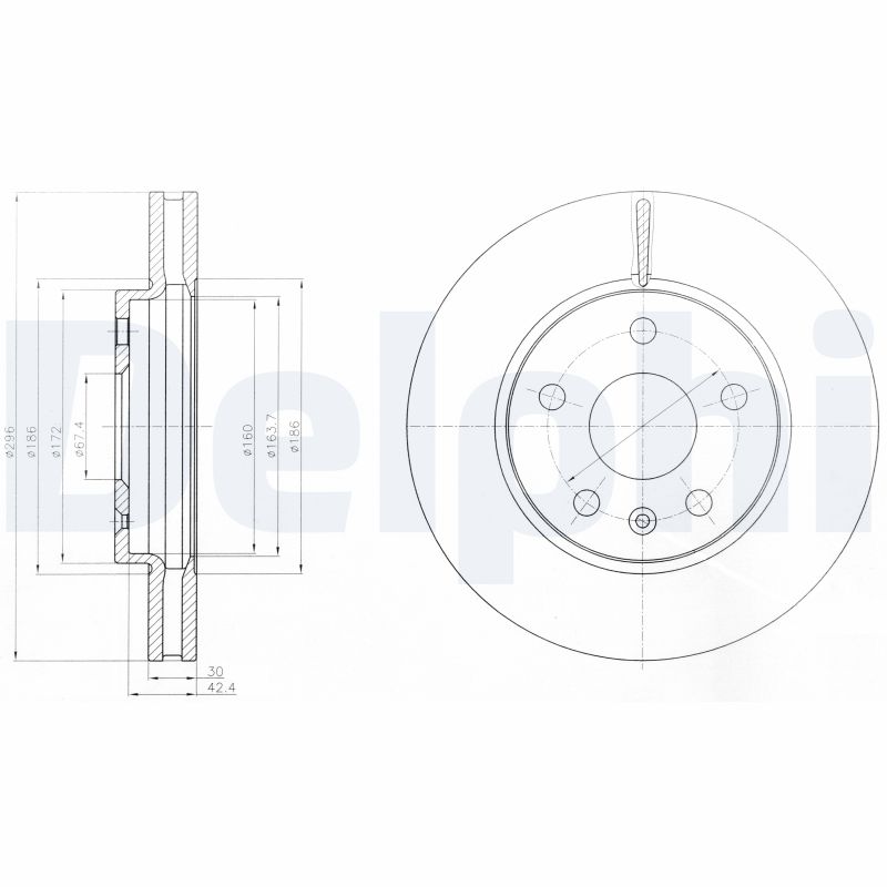 DELPHI Első féktárcsa BG4187_DEL