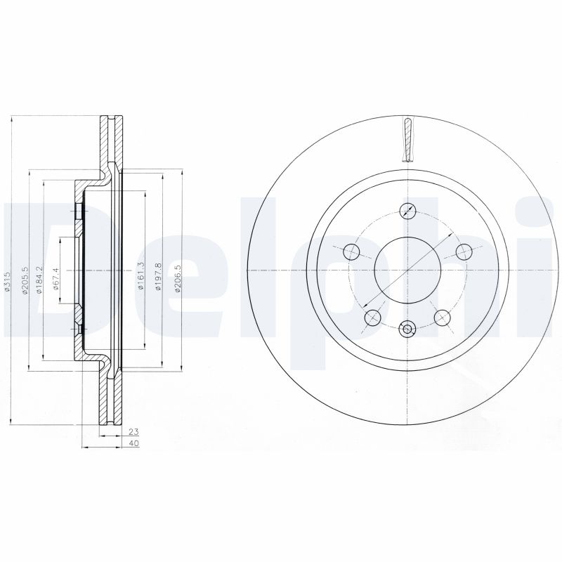 DELPHI Hátsó féktárcsa BG4190_DEL