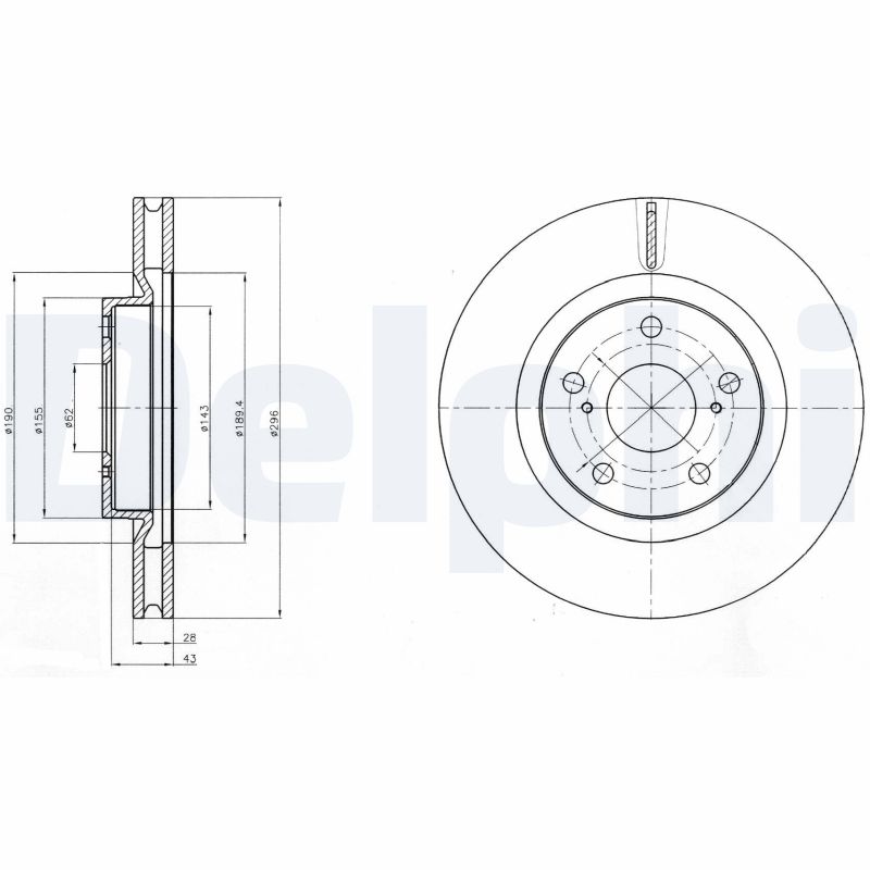 DELPHI Első féktárcsa BG4192_DEL