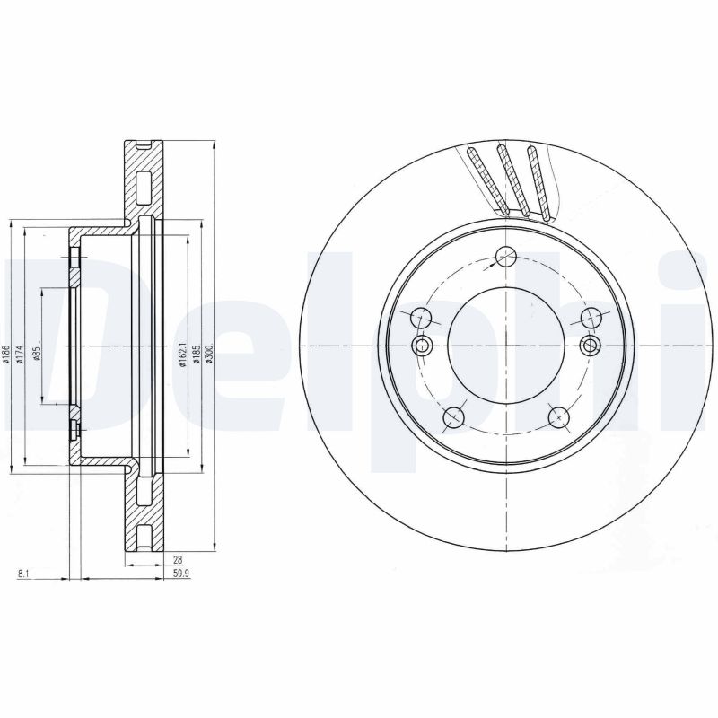 DELPHI Első féktárcsa BG4207_DEL